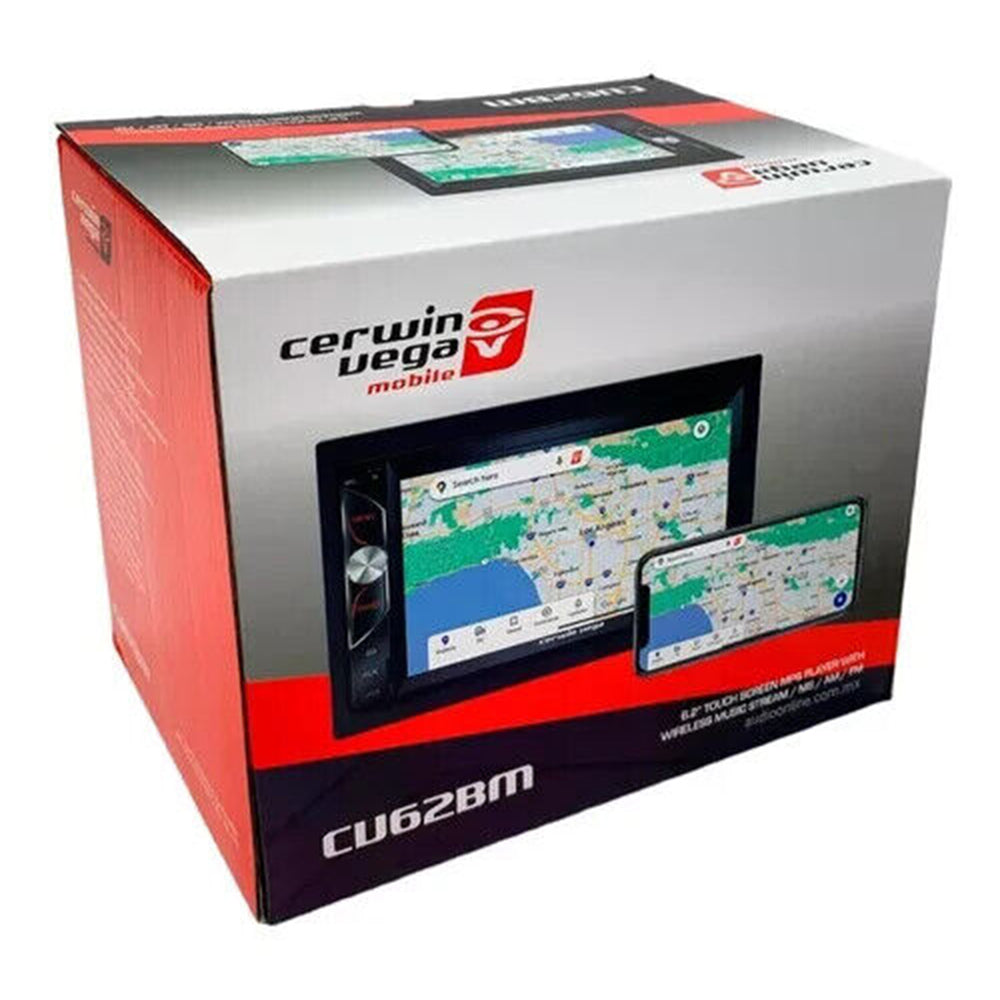Cerwin Vega CV62BM 2-DIN DVD Multimedia Receiver with 6.2 Inch LCD Touch Screen