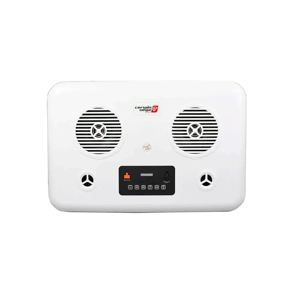 Cerwin Vega CVC65R 55QT Red Cooler with 6.5 Inch 2-Way Marine Built-In Speakers, BT Streaming, Phone Charger, 10hr Battery