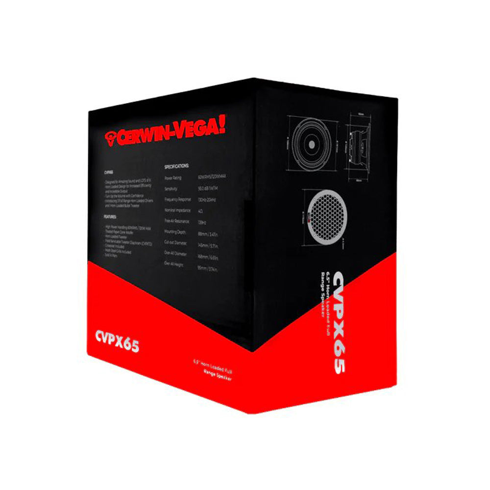 Cerwin Vega CVPX65 CVPX Series 6.5 Inch 2-Way Full Range Speaker with Horn Tweeter