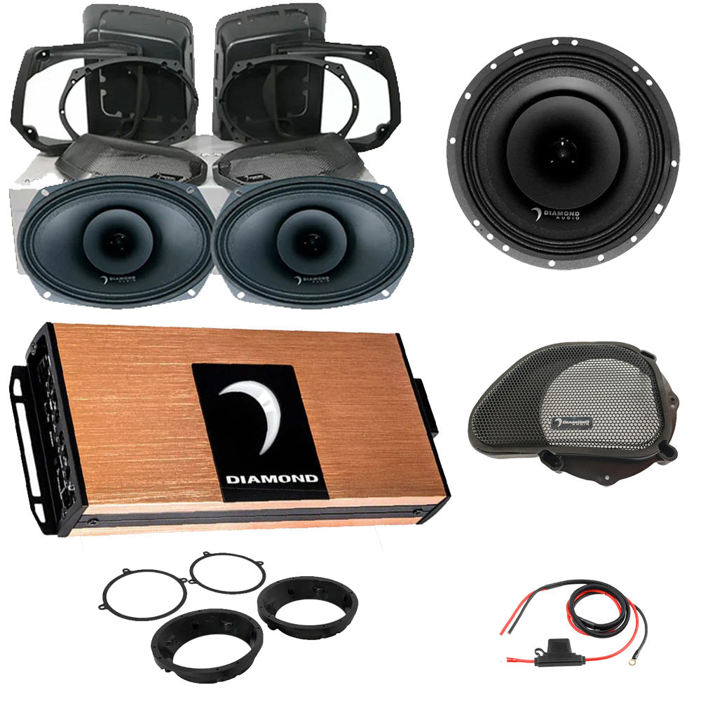 Diamond Audio DA9813RGSP4 (Package Includes MICRO4V2, MP652, DHDRG13, MSMP692LK13, MSPWHR, DHDMCA, '98-'13 ROAD GLIDE)