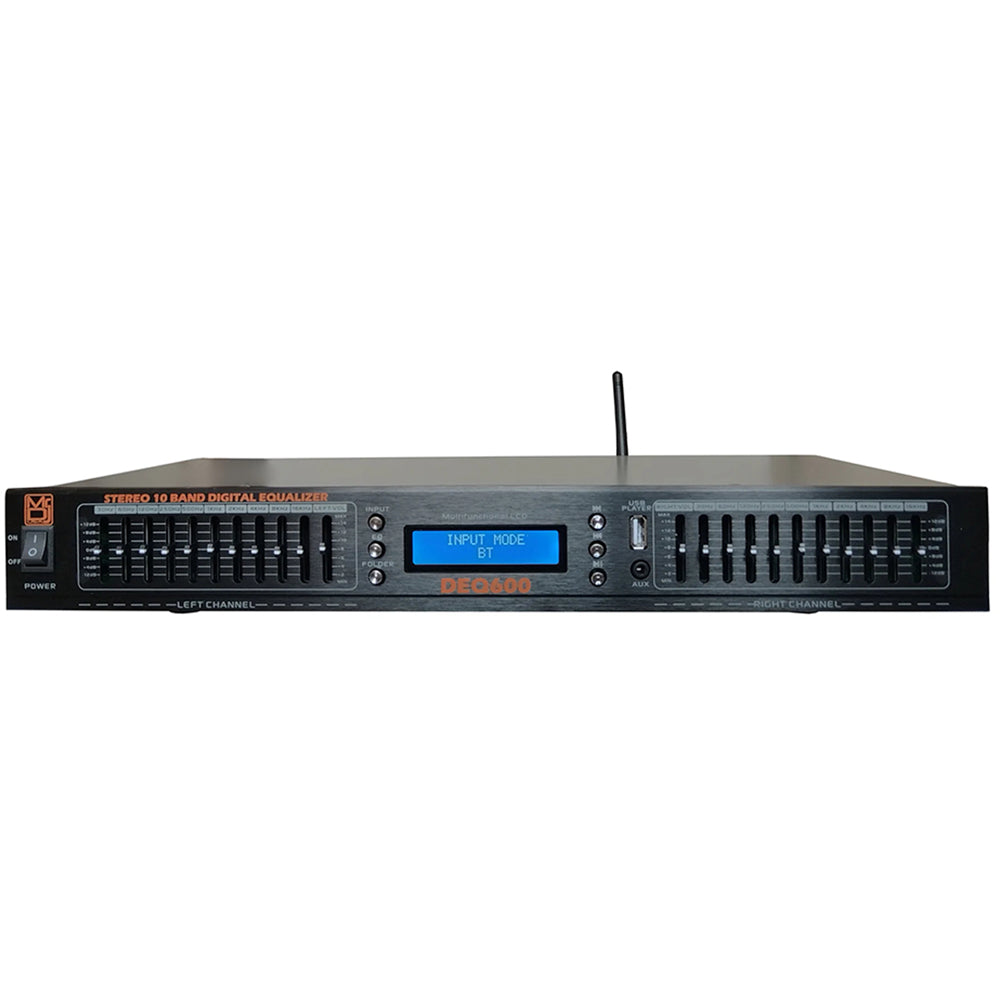 MR DJ DEQ600 Pro Pa Dj 22 Band Stereo Eq Bluetooth Usb Aux Input