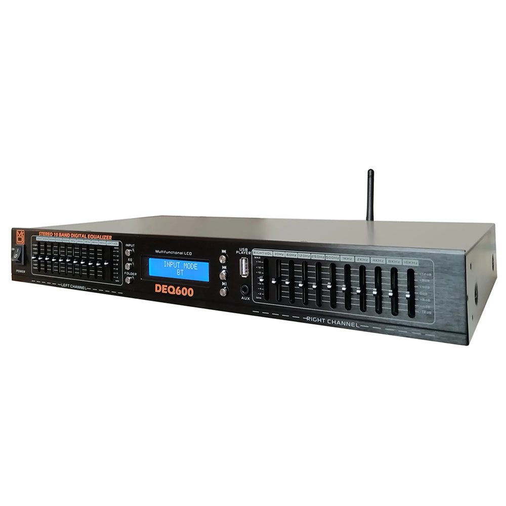 MR DJ DEQ600 Pro Pa Dj 22 Band Stereo Eq Bluetooth Usb Aux Input
