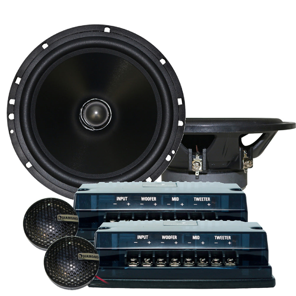 Diamond Audio DES65V 300W Peak (150W RMS) 6.5" Elite Series 2-Way Component Speaker System