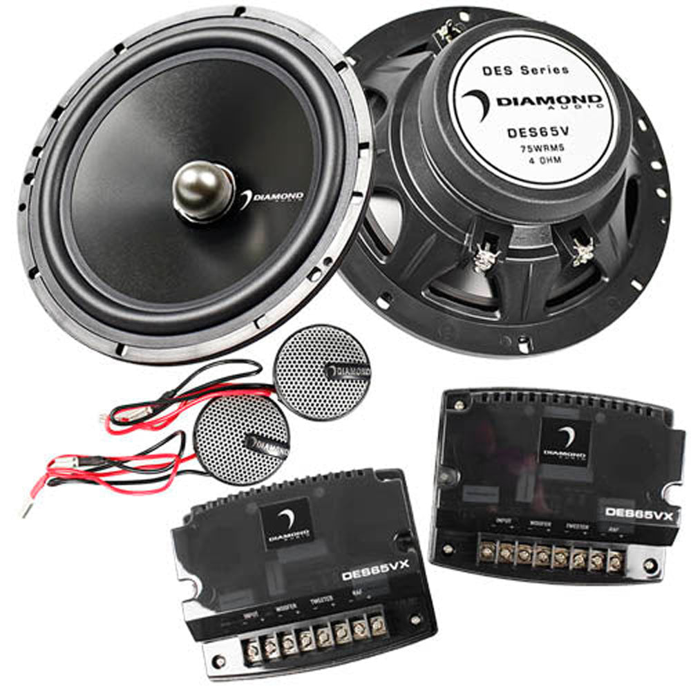 Diamond Audio DES65V 300W Peak (150W RMS) 6.5" Elite Series 2-Way Component Speaker System