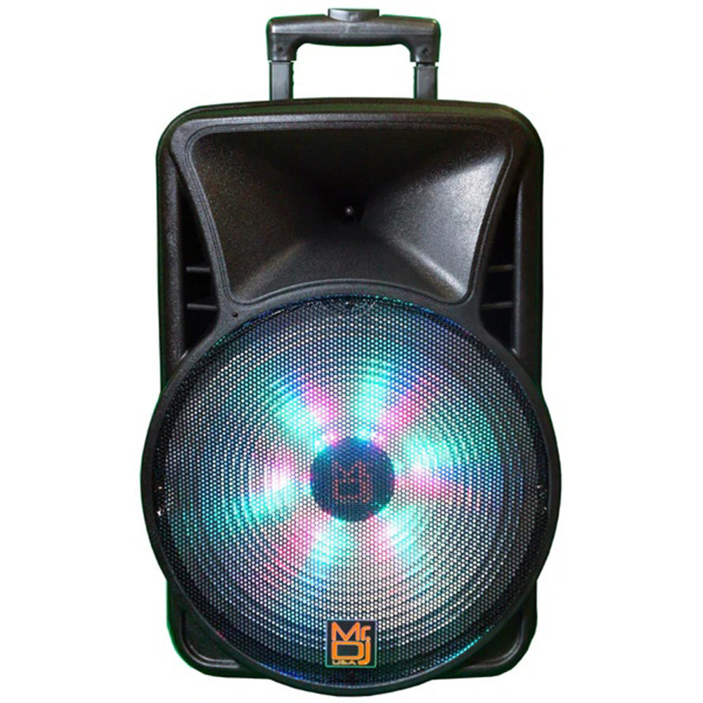 MR DJ DJ12BAT+ 12 Inch Active Speaker With Bluetooth & Fm Radio & Mp3 Player, Eq, With Built In 2-4 Hours Battery