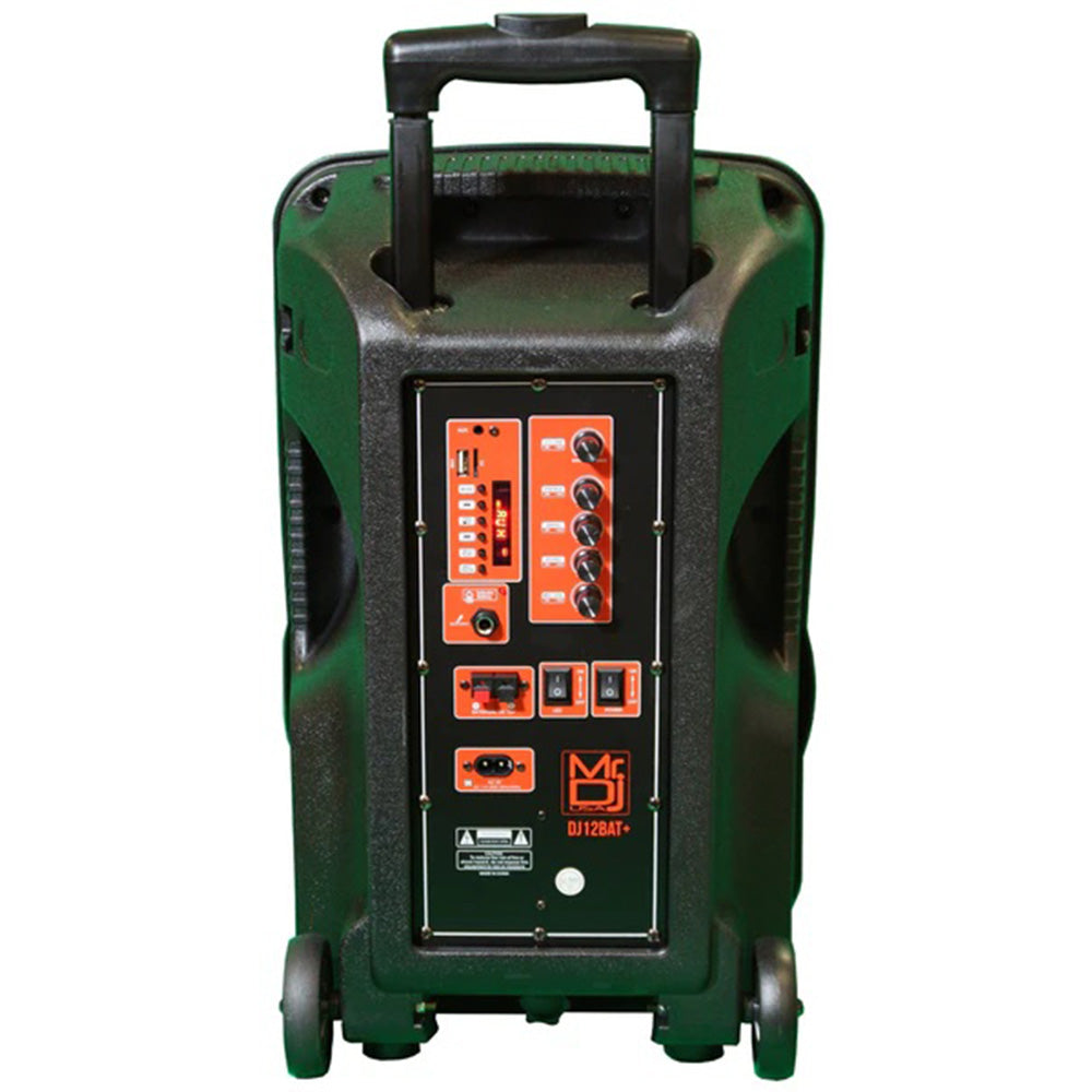 MR DJ DJ12BAT+ 12 Inch Active Speaker With Bluetooth & Fm Radio & Mp3 Player, Eq, With Built In 2-4 Hours Battery