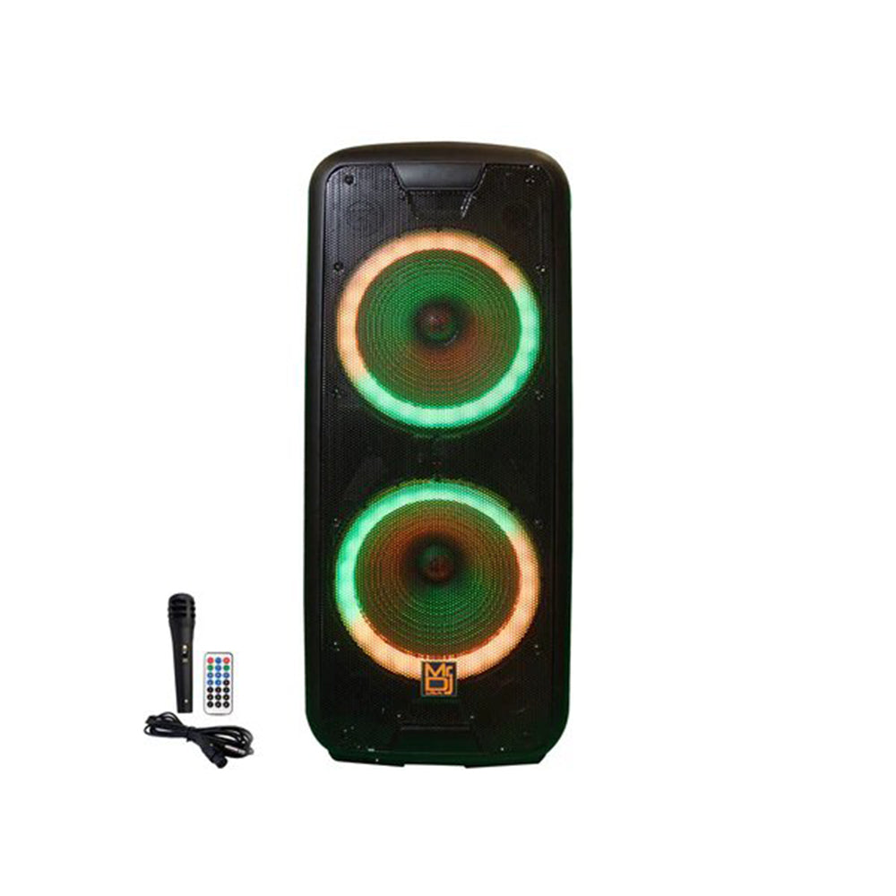 MR DJ DJ215BTA+ Dual 15" 5000W Battery Powered Bluetooth Speaker Microphone Party Speaker