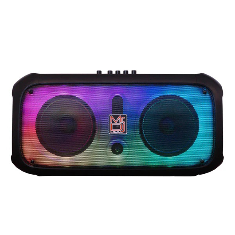 MR DJ FIRE-FLAME 2 X 6.5 Inch Active Speaker With Bluetooth & Fm Radio & Mp3 Player, Eq, With Built In 4 Hours Rechargeable Battery