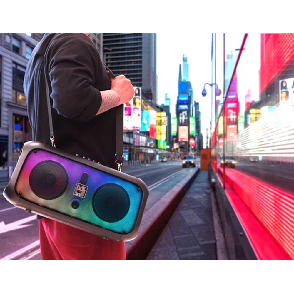 MR DJ FIRE-FLAME 2 X 6.5 Inch Active Speaker With Bluetooth & Fm Radio & Mp3 Player, Eq, With Built In 4 Hours Rechargeable Battery