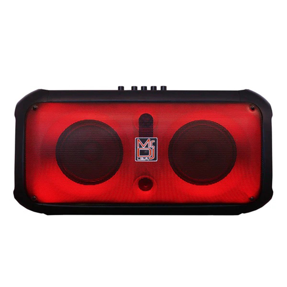 MR DJ FIRE-FLAME 2 X 6.5 Inch Active Speaker With Bluetooth & Fm Radio & Mp3 Player, Eq, With Built In 4 Hours Rechargeable Battery