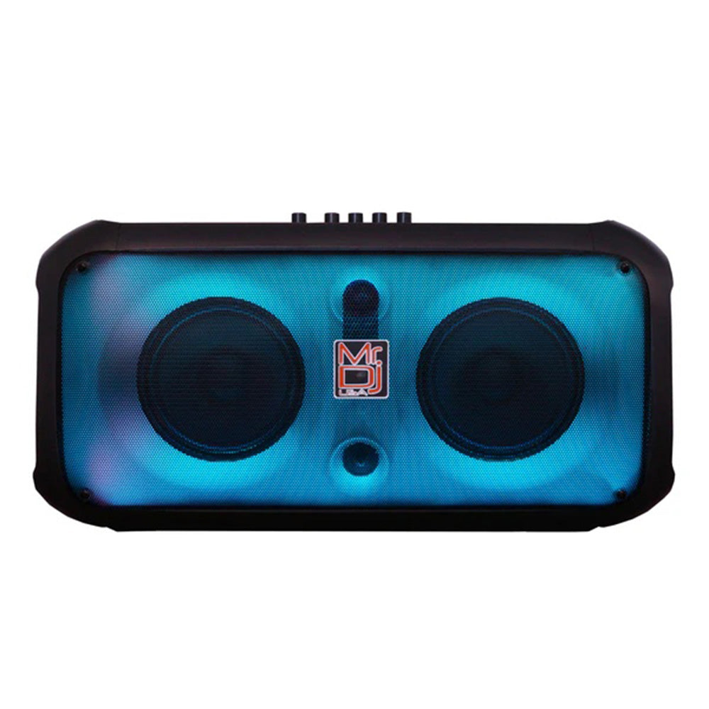 MR DJ FIRE-FLAME 2 X 6.5 Inch Active Speaker With Bluetooth & Fm Radio & Mp3 Player, Eq, With Built In 4 Hours Rechargeable Battery