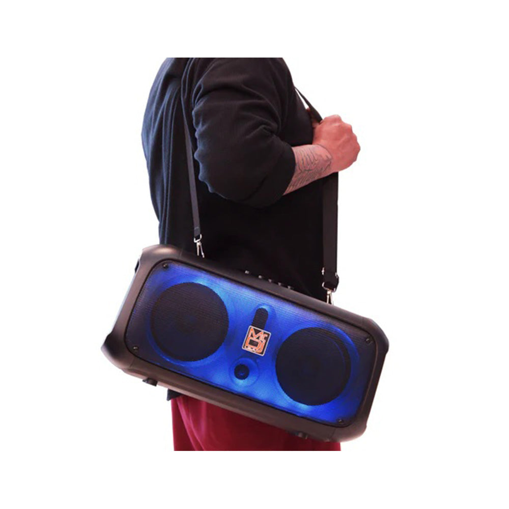 MR DJ FIRE-FLAME 2 X 6.5 Inch Active Speaker With Bluetooth & Fm Radio & Mp3 Player, Eq, With Built In 4 Hours Rechargeable Battery