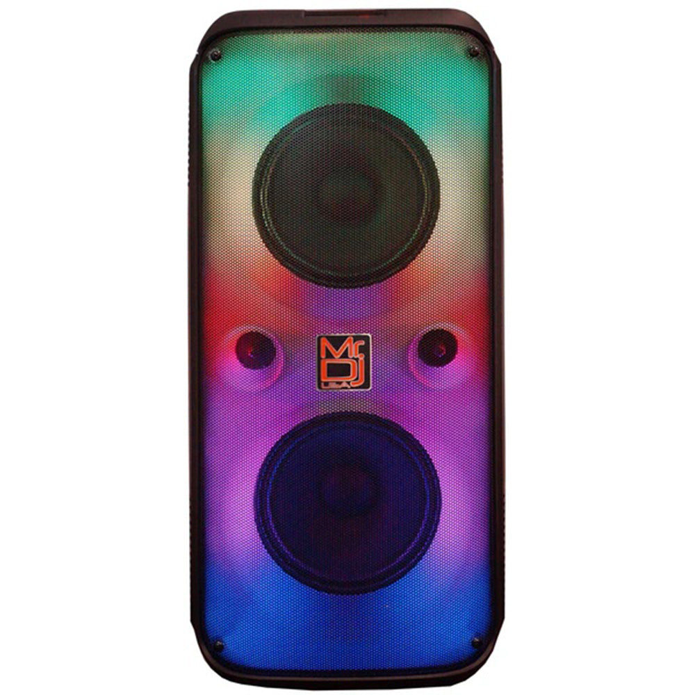 MR DJ FLAME2200 2 X 6.5 Inch Active Speaker With Bluetooth & Fm Radio & Mp3 Player, Eq, With Built-In 2-4 Hours Rechargeable Battery And One Wire Mic,