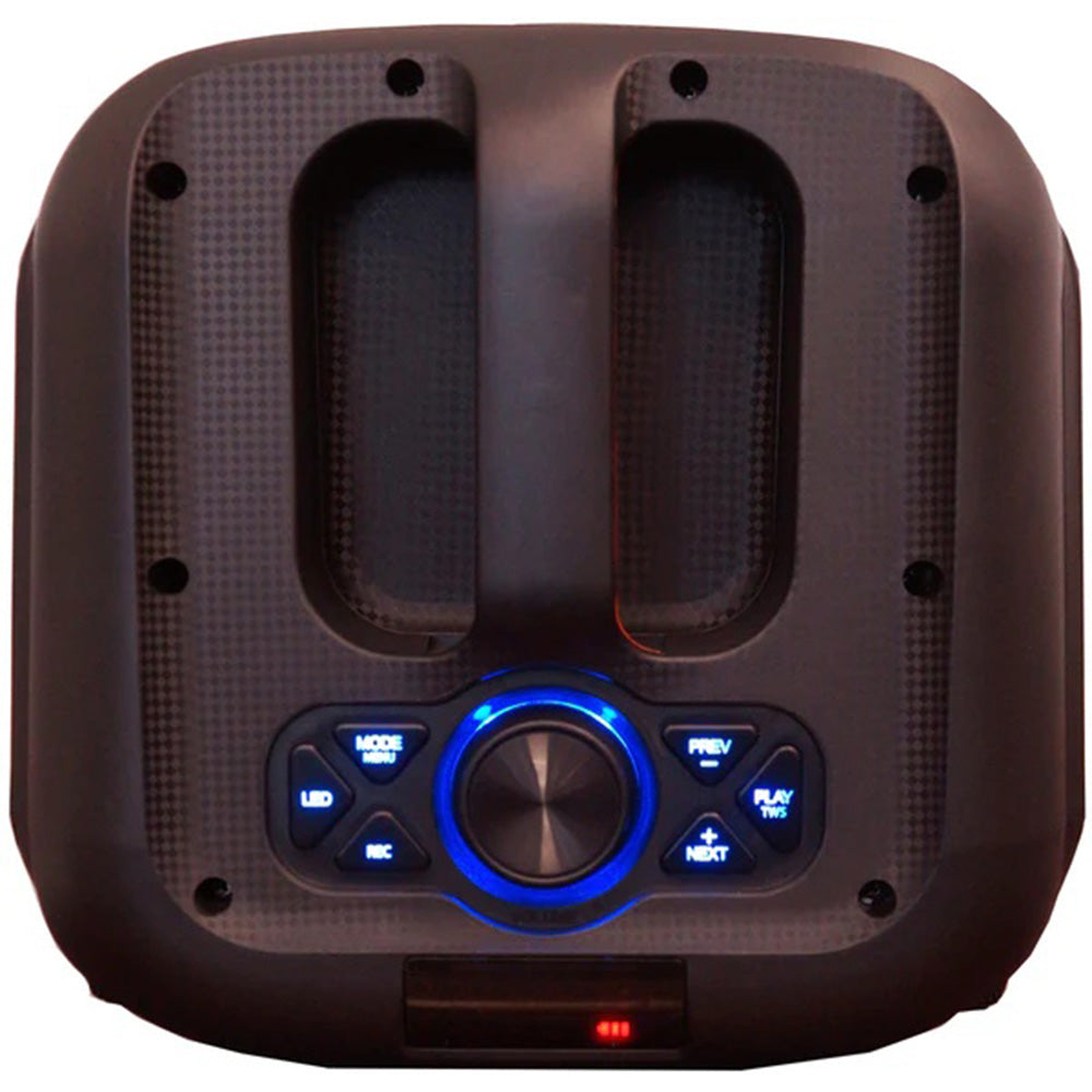 MR DJ FLAME2200 2 X 6.5 Inch Active Speaker With Bluetooth & Fm Radio & Mp3 Player, Eq, With Built-In 2-4 Hours Rechargeable Battery And One Wire Mic,