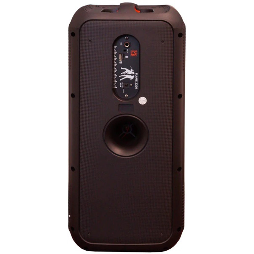 MR DJ FLAME2200 2 X 6.5 Inch Active Speaker With Bluetooth & Fm Radio & Mp3 Player, Eq, With Built-In 2-4 Hours Rechargeable Battery And One Wire Mic,