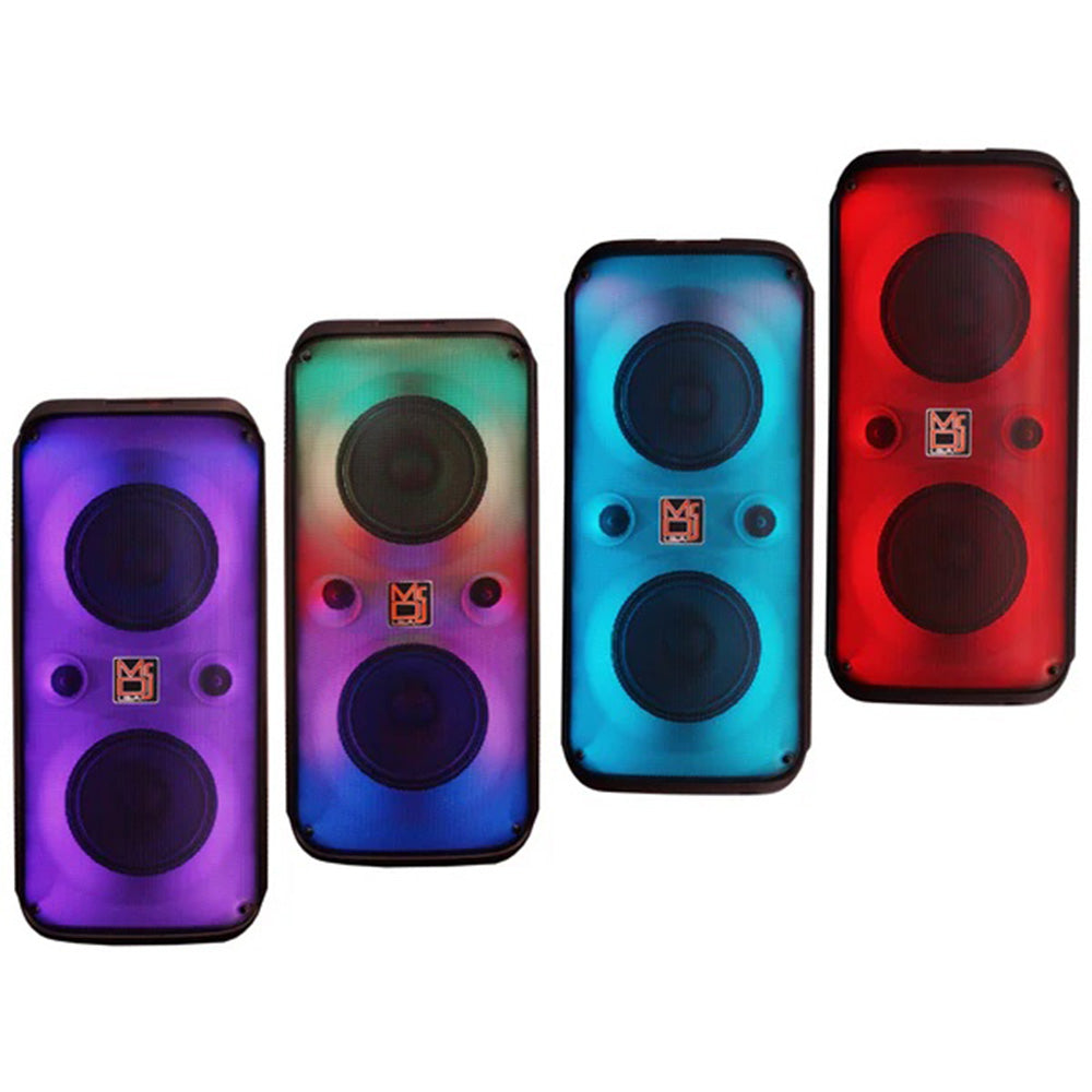 MR DJ FLAME2200 2 X 6.5 Inch Active Speaker With Bluetooth & Fm Radio & Mp3 Player, Eq, With Built-In 2-4 Hours Rechargeable Battery And One Wire Mic,