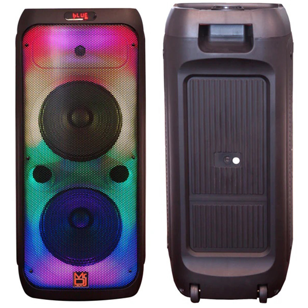 MR DJ FLAME3200 2X8 Inch Active Speaker With Bluetooth & Fm Radio & Mp3 Player, Eq, With Built-In 2-4 Hours Rechargeable Battery And One Wire Mic