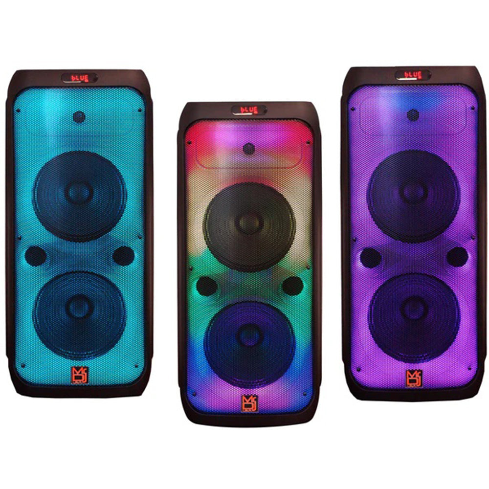 MR DJ FLAME3200 2X8 Inch Active Speaker With Bluetooth & Fm Radio & Mp3 Player, Eq, With Built-In 2-4 Hours Rechargeable Battery And One Wire Mic