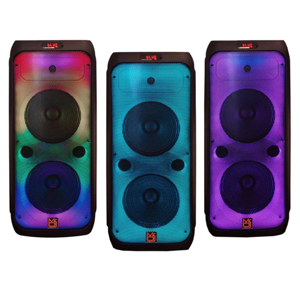 MR DJ FLAME4200 2X10 Inch Active Speaker  With Bluetooth & Fm Radio &  Mp3 Player, Eq, With Built In 2- 4 Hours Rechargeable Battery  And One Wire Mic