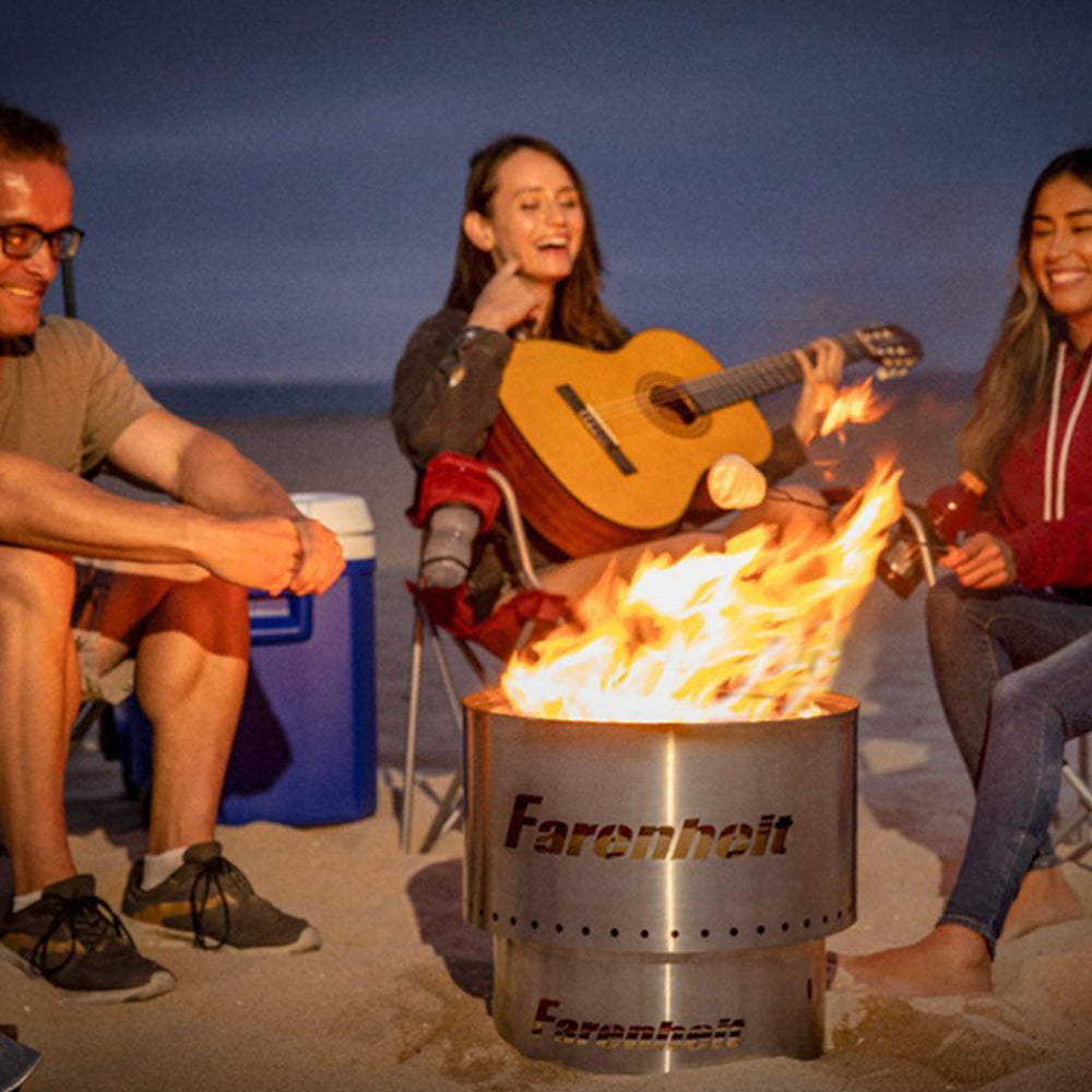 Farenheit - Flare 13.5 inch Smokeless Fire Pit - Silver