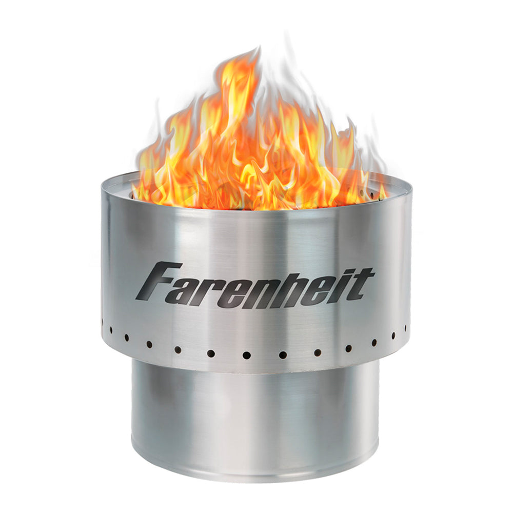 Farenheit - Flare 13.5 inch Smokeless Fire Pit - Silver