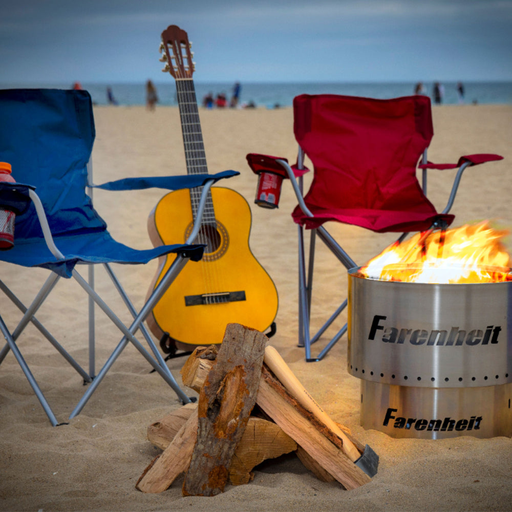 Farenheit - Flare 13.5 inch Smokeless Fire Pit - Silver