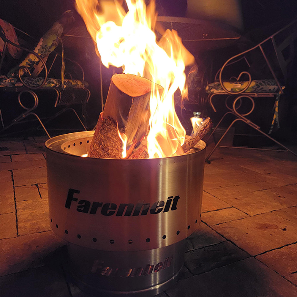 Farenheit - Flare 13.5 inch Smokeless Fire Pit - Silver