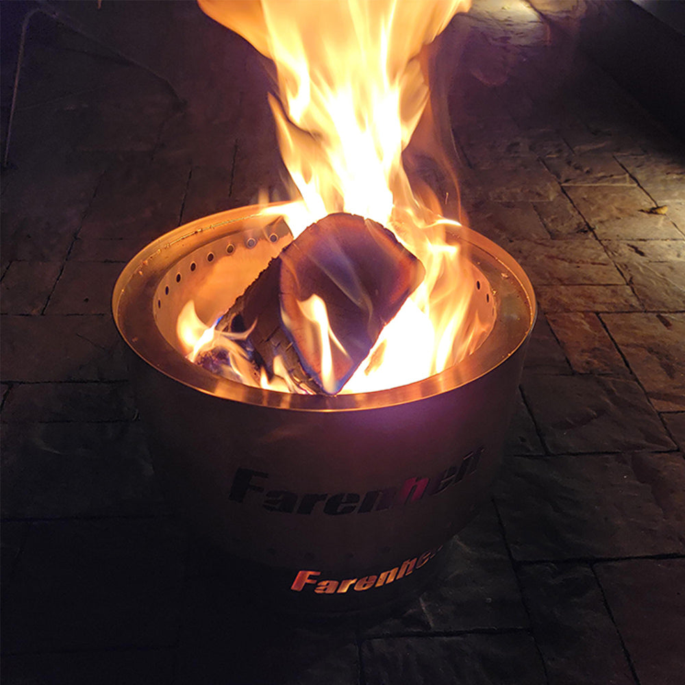 Farenheit - Flare 13.5 inch Smokeless Fire Pit - Silver