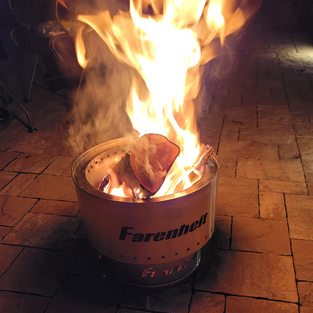 Farenheit - Flare 13.5 inch Smokeless Fire Pit - Silver