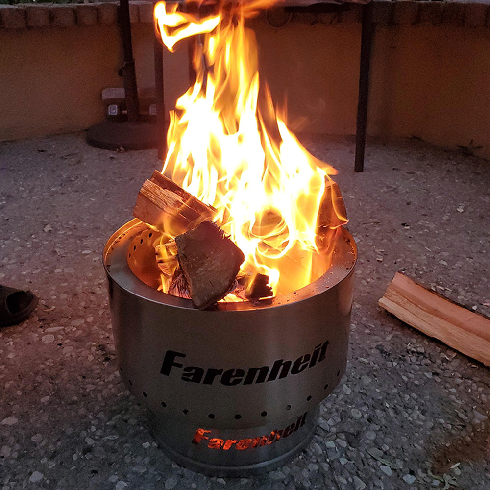 Farenheit - Flare 13.5 inch Smokeless Fire Pit - Silver