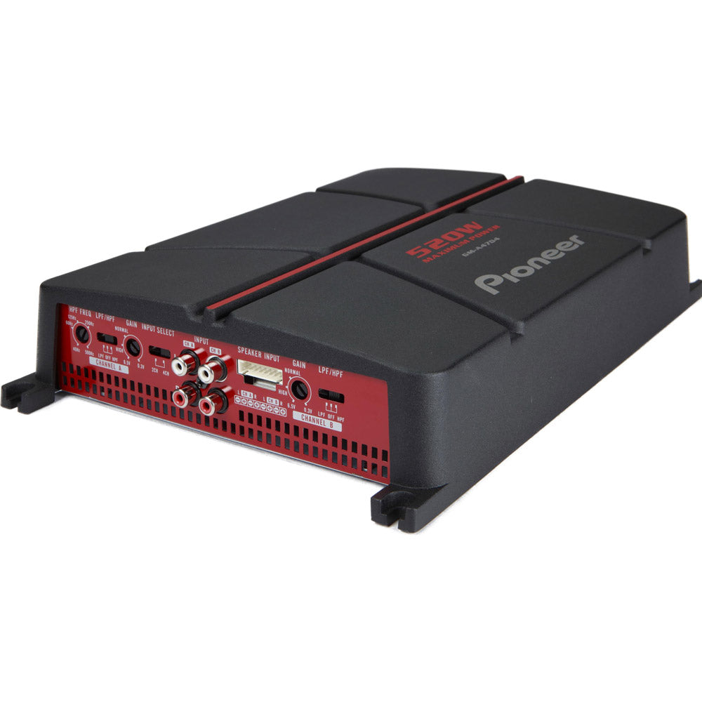 Pioneer GM-A4704 520W Peak (260W RMS) 4-Channel A Series Bridgeable Class AB 2-Ohm Stable Car Amplifier