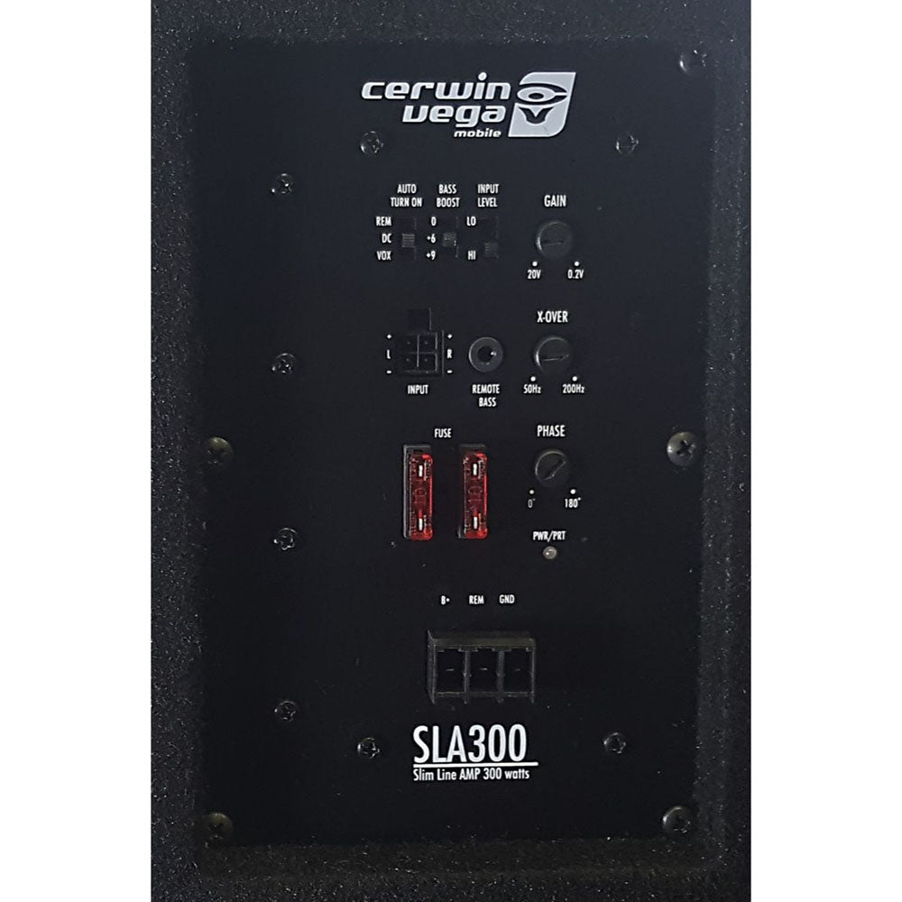Cerwin Vega H6TE10SV HED Series 10" 150W RMS (400W Peak Power Handling) 2 Ohm Powered Slim Enclosure Slot Vented