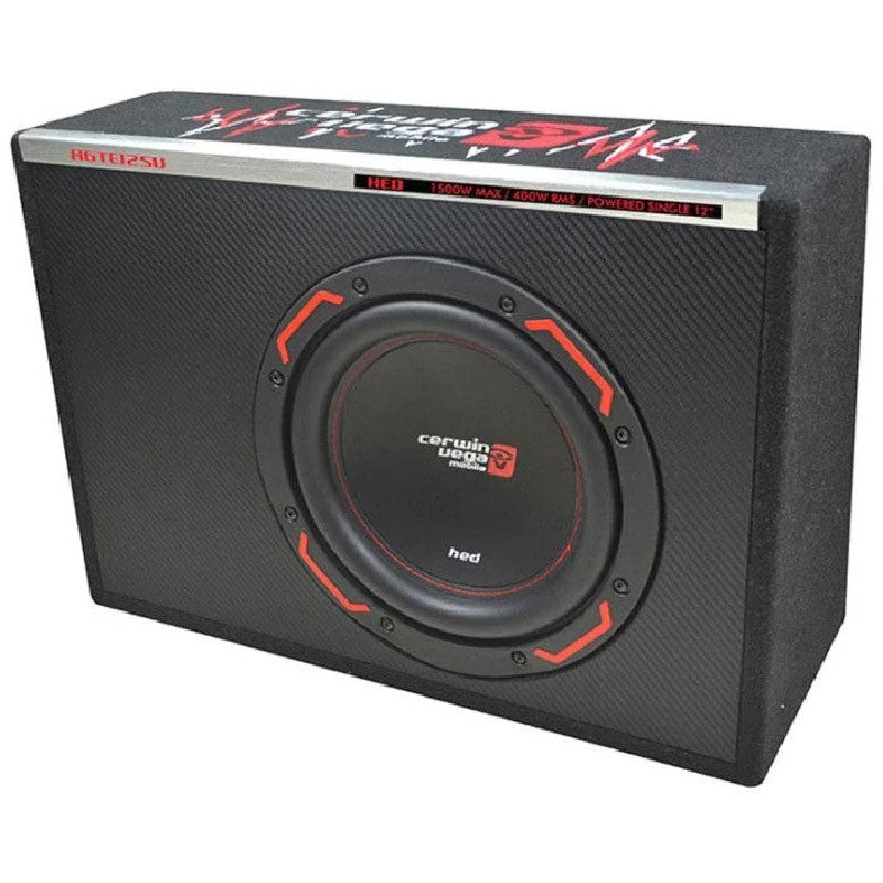 Cerwin Vega H6TE12SV 400W Max (150W RMS) HED Series Single 12" Vented Slim Subwoofer Enclosure with Built-In Amplifier