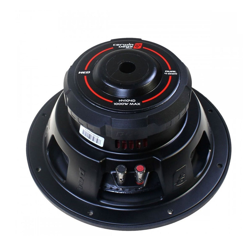 Cerwin Vega H7104D 1200W Max (250W RMS) 10 Inch HED Series Dual 4-Ohm Car Subwoofer