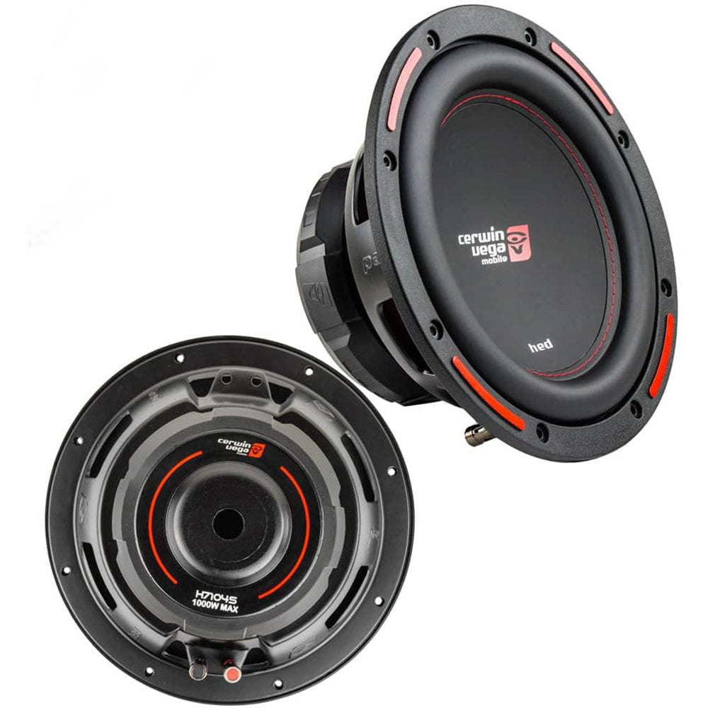 Cerwin Vega H7104S 1000W Max 200W RMS 10" HED Series Single 4 ohm Car Subwoofer