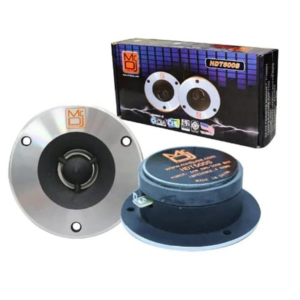 MR DJ HDT500S Pair Slim 4 Inch 600W Chrome High Compression Titanium Bullet Super Tweeter