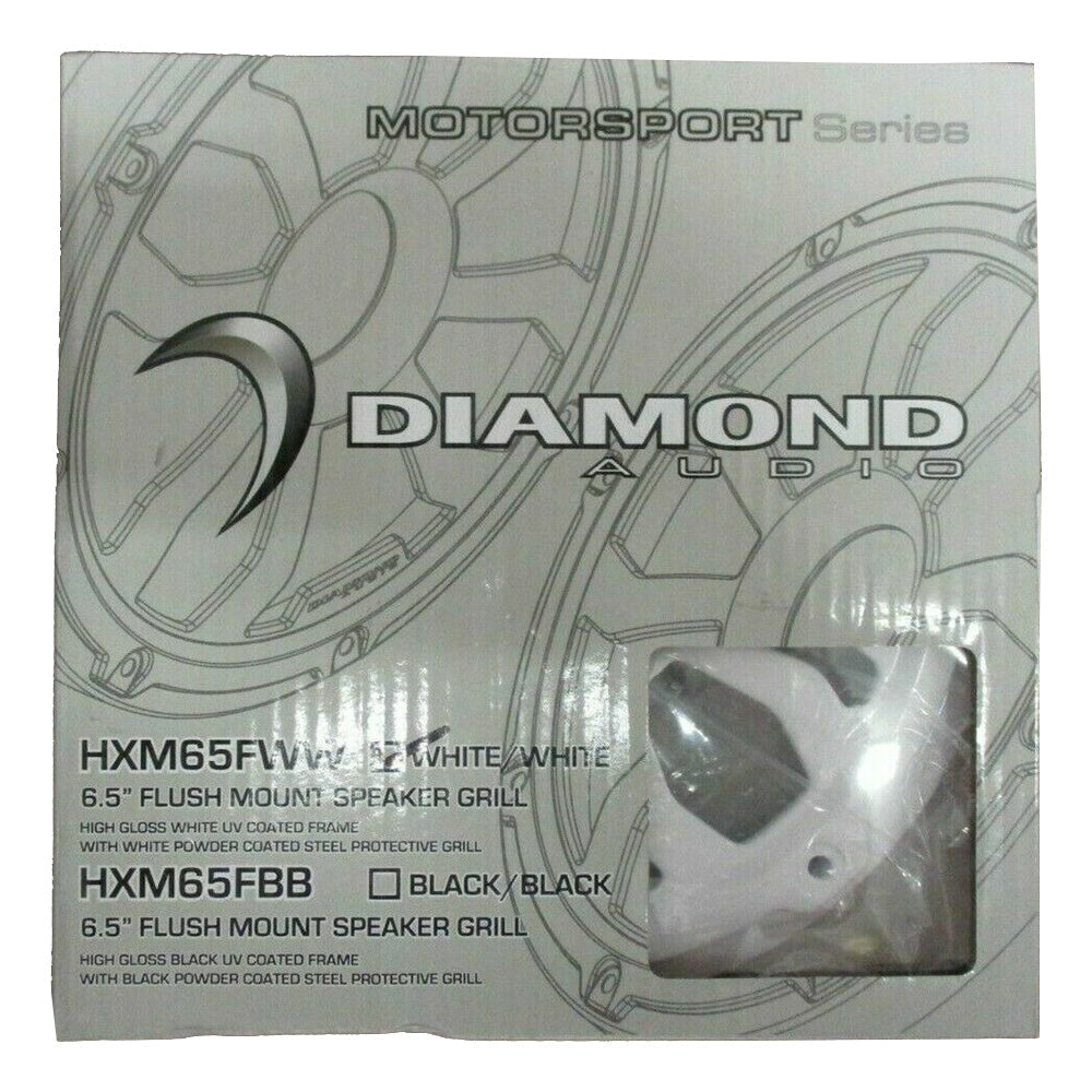 Diamond Audio HXM65FWW 6.5″ Flush Mount Speaker Grills, Pair (White) ,Steel With Powder Coating