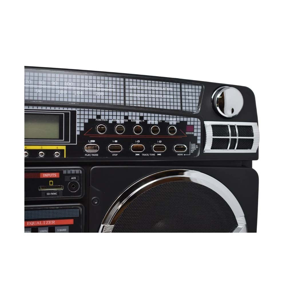 Lasonic Ghetto Blaster i-931BT (Black) Classic AC/Battery Powered Portable AM/FM Radio Boom Box with USB, SD/MMC, & 3.5 mm Auxiliary Inputs