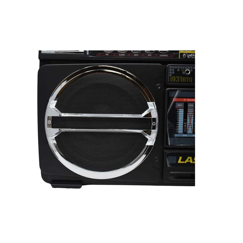 Lasonic Ghetto Blaster i-931BT (Black) Classic AC/Battery Powered Portable AM/FM Radio Boom Box with USB, SD/MMC, & 3.5 mm Auxiliary Inputs