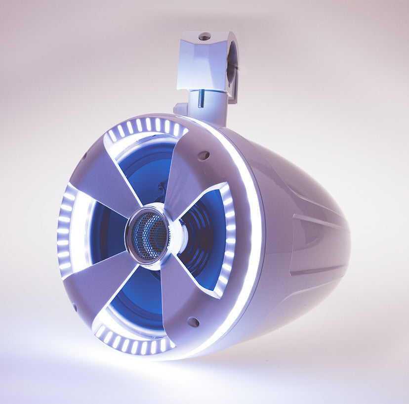 Soundstream LED-8W (Pair of 8” Bright White LED Speaker Rings for Soundstream WTS Wake Tower Marine Speakers)