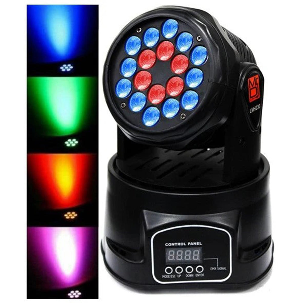 MR DJ LMH230 100W RGBW 18-LED Wash Moving Head Light DMX Stage Light DJ Party Lights