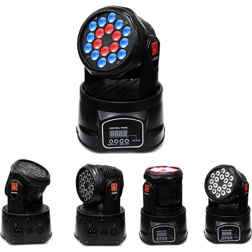 MR DJ LMH230 100W RGBW 18-LED Wash Moving Head Light DMX Stage Light DJ Party Lights