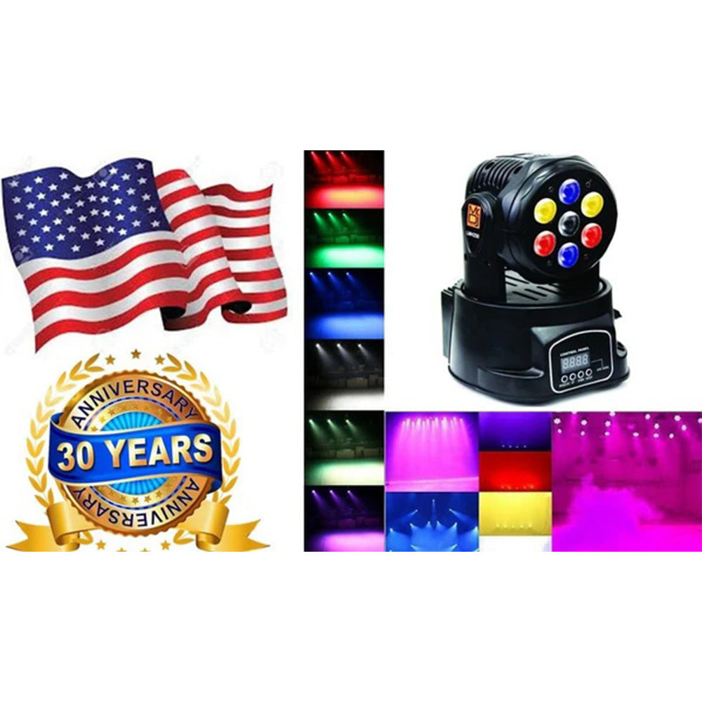 MR DJ LMH250 70 Watts 7 X 10W Rgbw Led Moving Head Wash Stage Light Effect Dmx Controller In Master And Slave Mode For Disco Bar, Party, Ktv And Weeding