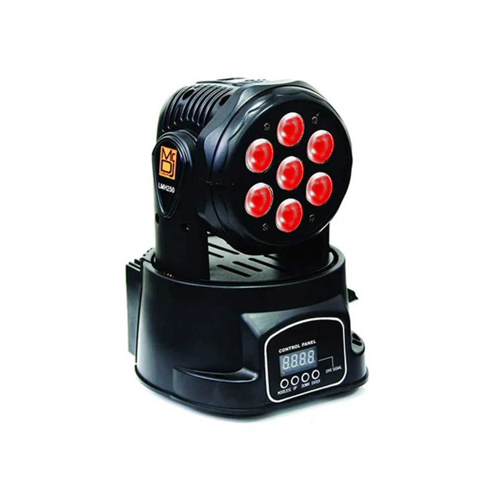 MR DJ LMH250 70 Watts 7 X 10W Rgbw Led Moving Head Wash Stage Light Effect Dmx Controller In Master And Slave Mode For Disco Bar, Party, Ktv And Weeding
