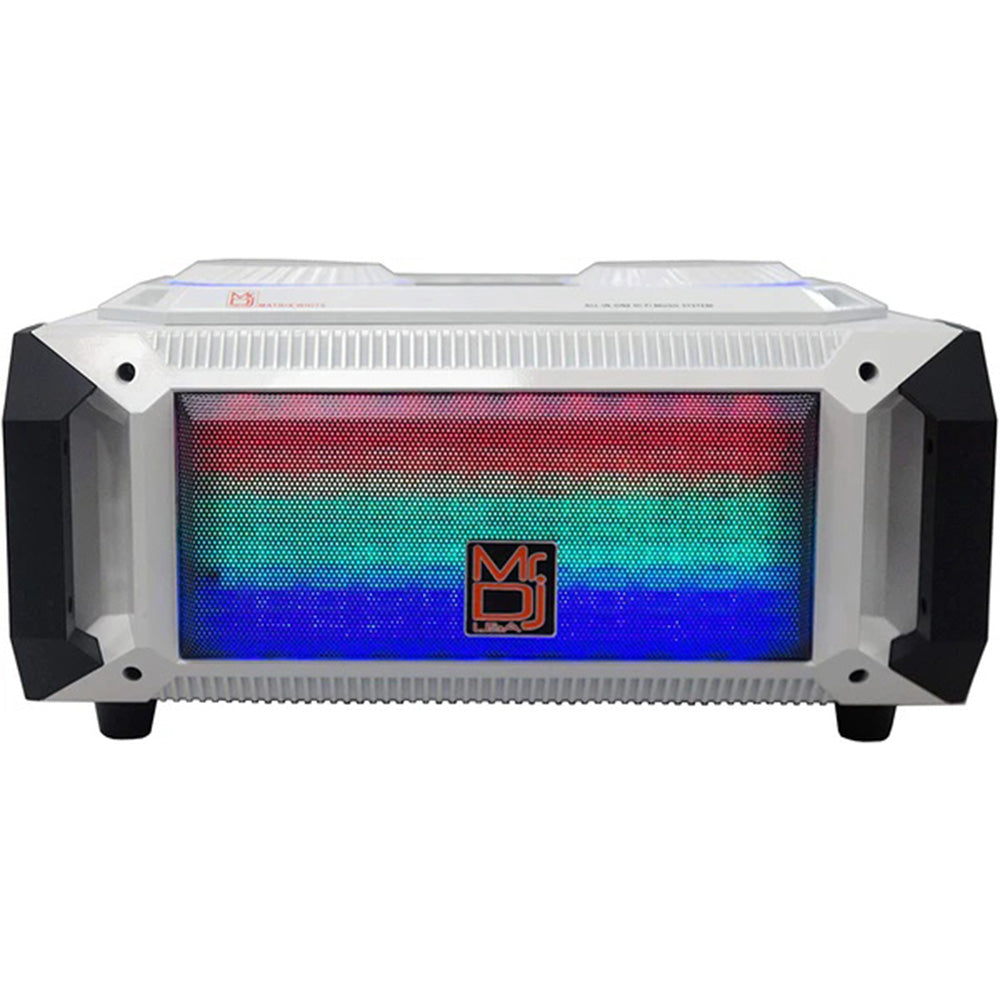 MR DJ MATRIXWHITE 6.5 Inch 3-Way Active Speaker With Bluetooth & Fm Radio & Mp3 Player, Eq