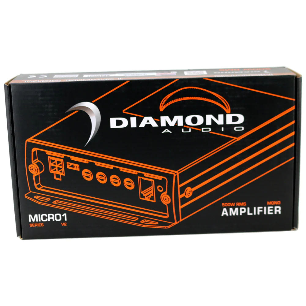 Diamond Audio MICRO1V2 500W RMS Monoblock Micro Full Range Class-D Car Amplifier