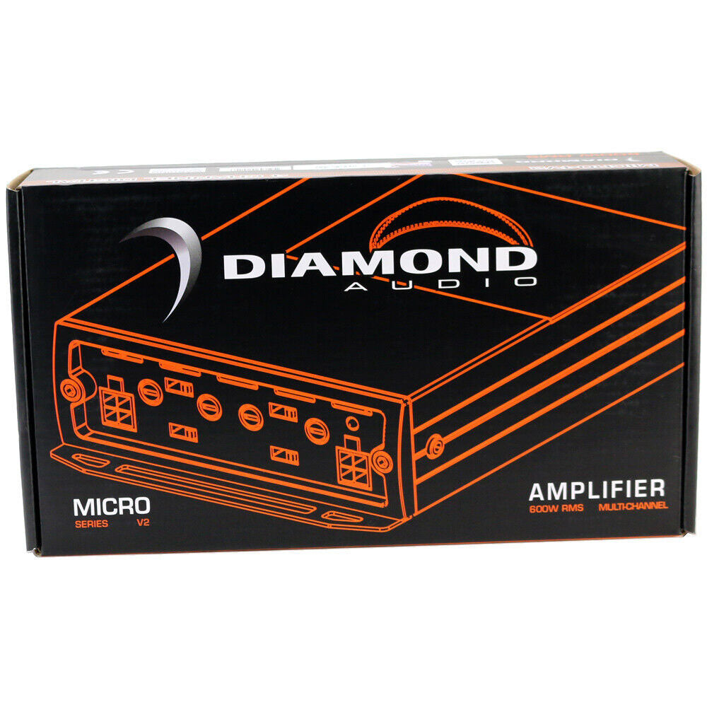 Diamond Audio MICRO4V2 600W Peak Class D 4-Channel Compact Car Amplifier