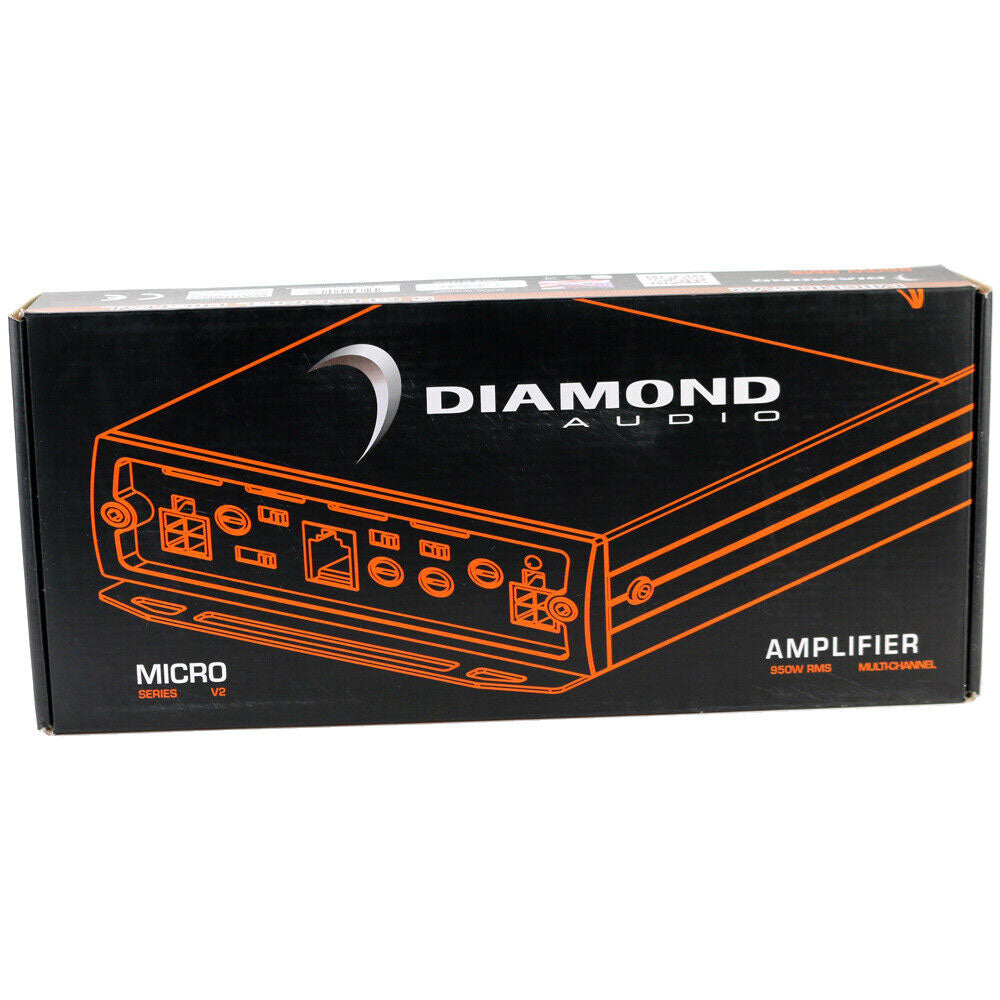 Diamond Audio MICRO5V2 900W RMS MICRO Series 5-Channel Full Range Class D Car Amplifier