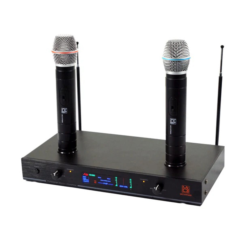 MR DJ MICVHF6000 Rechargeable Wireless Dual Handheld design Microphone System