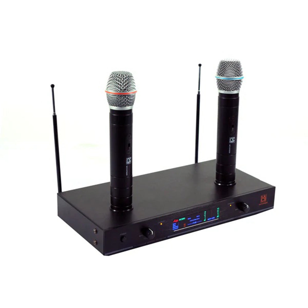 MR DJ MICVHF6000 Rechargeable Wireless Dual Handheld design Microphone System